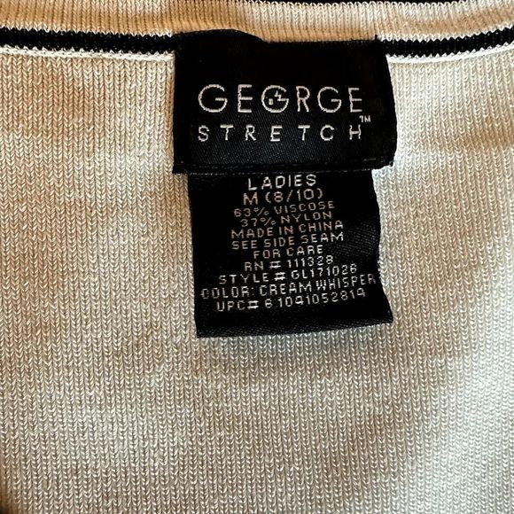 George Stretch Cream/Black Striped Two Piece Tank/Cardigan- M - Picture 3 of 8